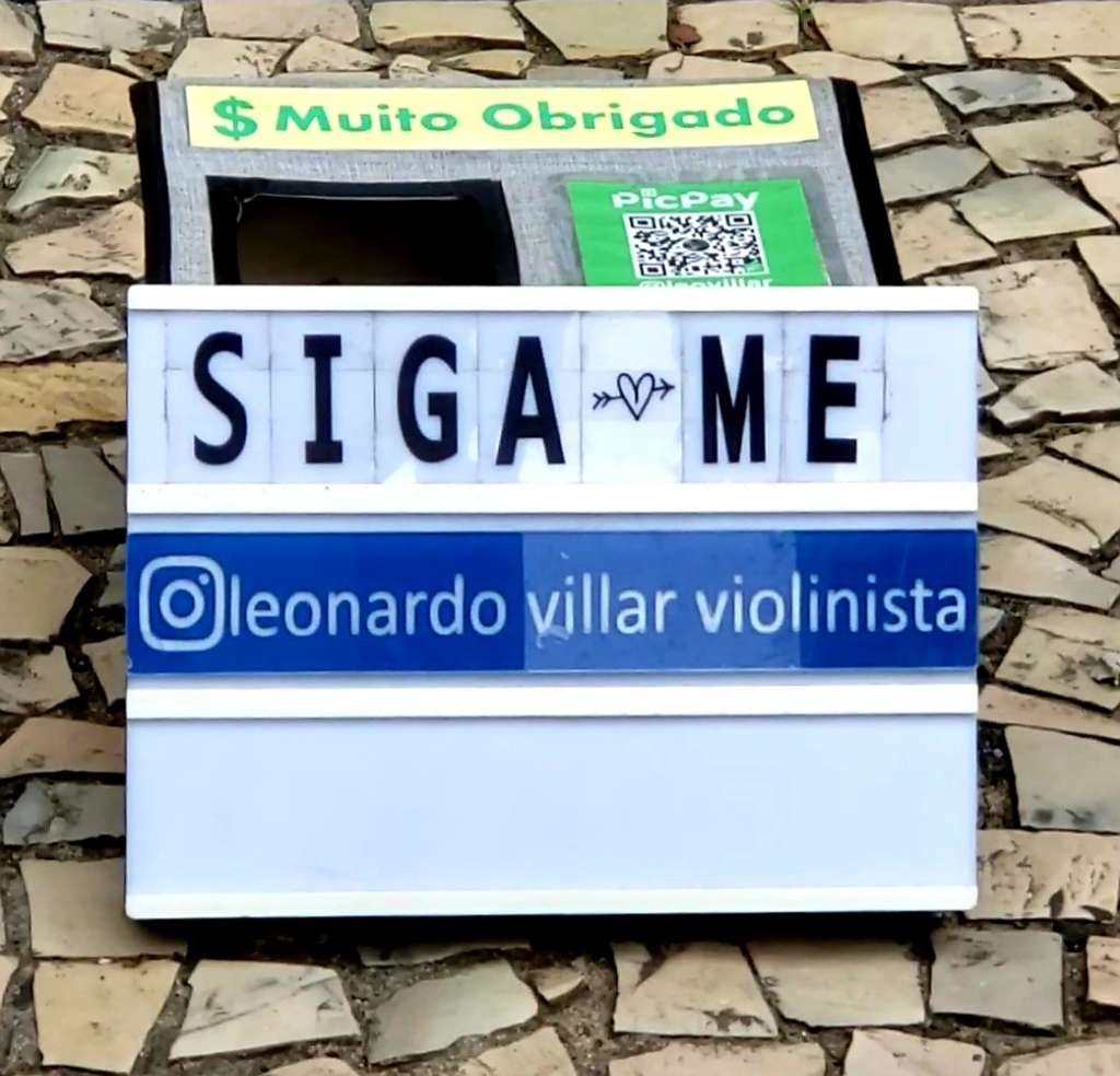 Placa de contato do Leonardo Villar Violinista no Instagram