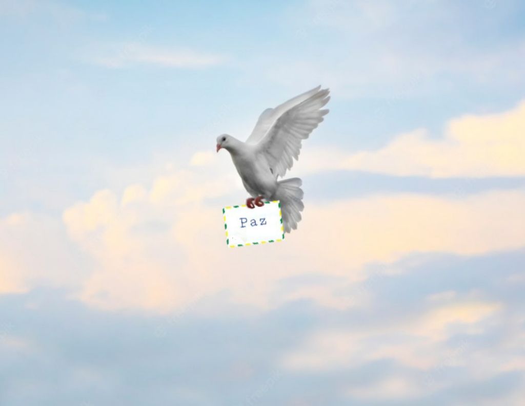 Simbolo da paz - o pombo, também, é um ícone da comunicação chamado de "pombo-correio"