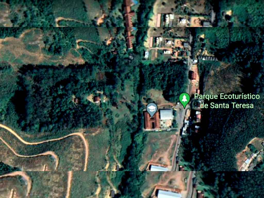 Imagem aérea do Google Earth do Parque Temático Augusto Ruschi