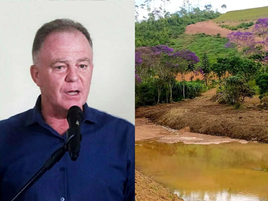 O governador Renato Casagrande promete manter a Operação Curupira. Ao lado, destruição ambiental no Caravaggio. Fotos: Governo do ES/Arquivo Convergente